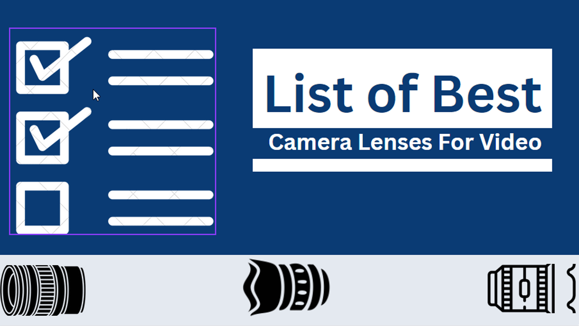 List of camera lenses for video vinepeaks.com