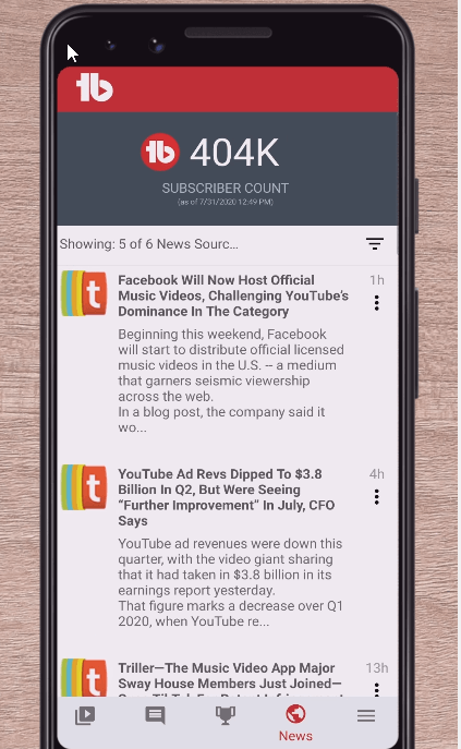 YouTube algorithm Mobile app vinepeaks.com