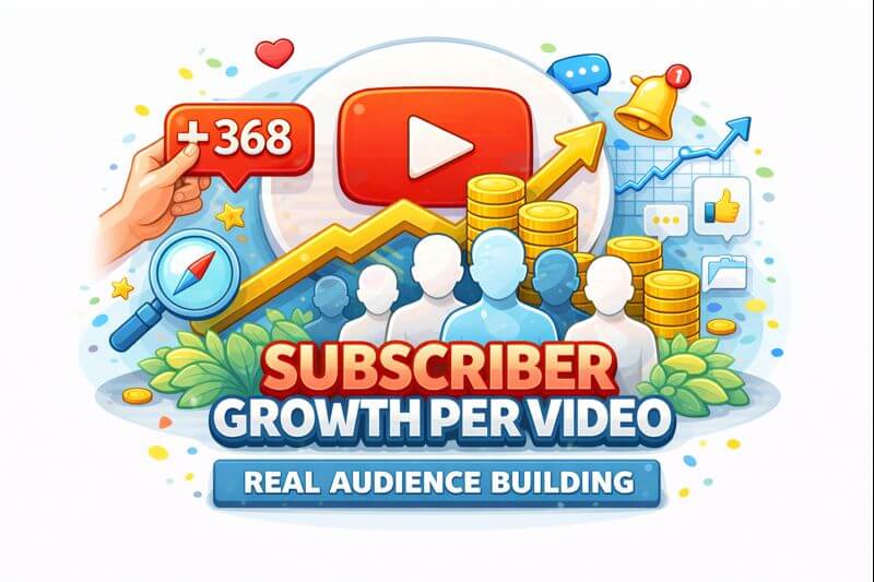 subscribers growth per video