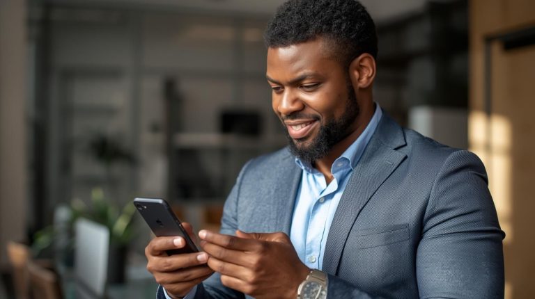 Local business owner sending WhatsApp messages to clients